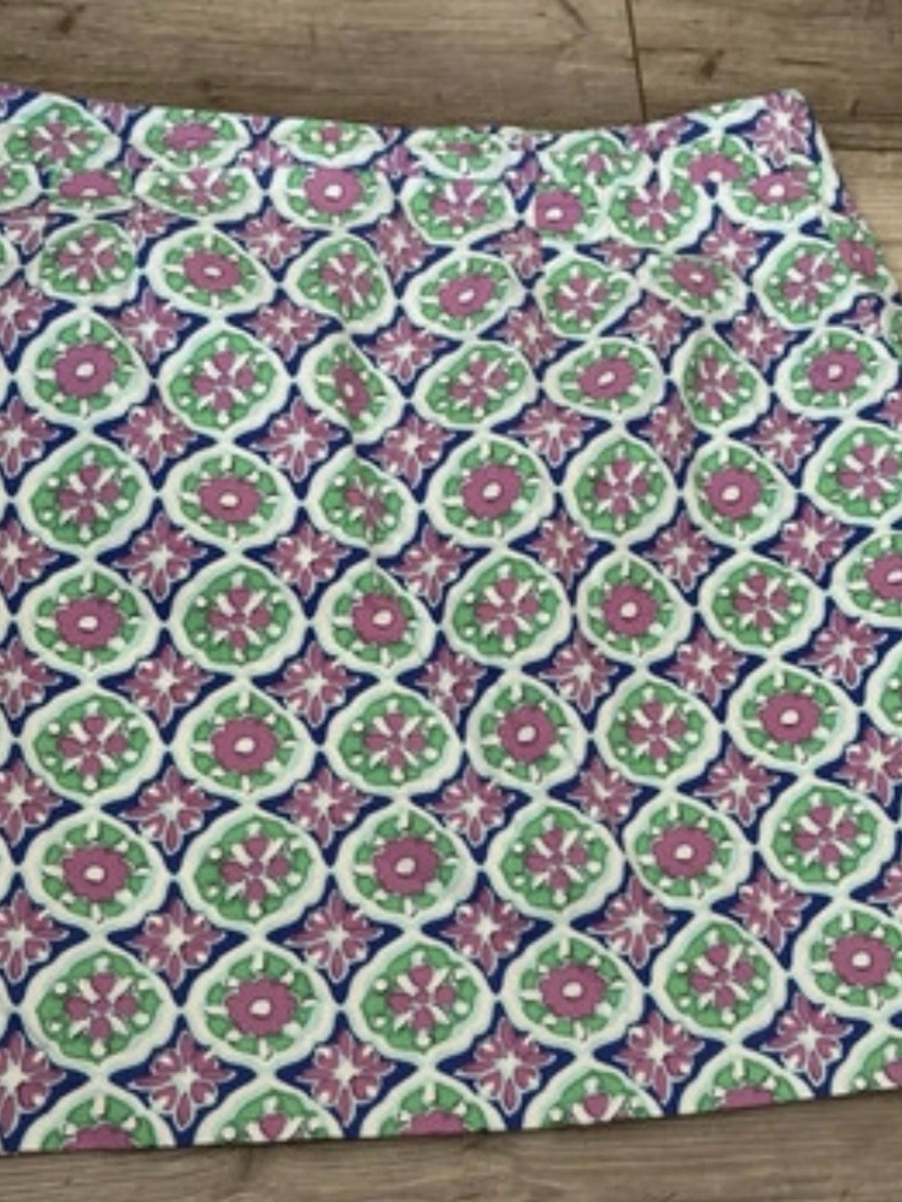 Talbots Floral Pink Green Blue Midi Skirt Fully Lined Size 14